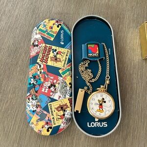 Vintage Disney Lorus Mickey Mouse Pocket Watch